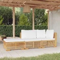 Set Divani da Giardino 3 pz con Cuscini Legno Massello di Teak 3100905