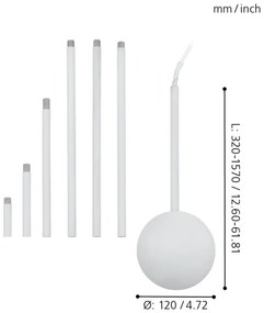 Eglo 92288 - Copertura per cavo EXTENTION bianco