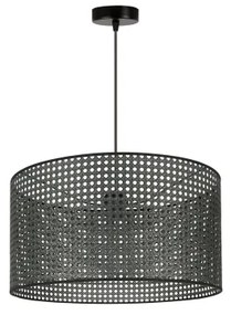 Duolla - Lampadario a sospensione con filo ROLLER RATTAN 1xE27/15W/230V diametro 45 cm nero