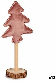 Albero di Natale Poliestere Rosa Legno 8 x 13 x 30 cm (12 Unità)