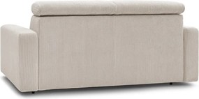 Divano color crema allungabile con rivestimento in velluto a coste 195 cm Monaco – Bobochic Paris