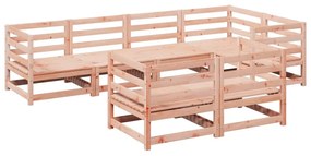 Set divani da giardino 7 pz in legno massello abete douglas