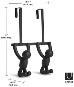 Appendiabiti in plastica nera da 22 cm Buddy - Umbra
