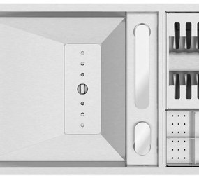 Lavello semincasso 1 vasca RODI Invisible 70 inox L 44 x L 69 x P 20 cm argento