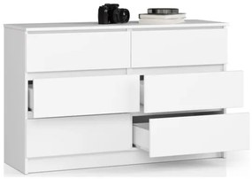 Cassettiera Credenza 120x40x77 Cm 6 Cassetti Artika Bianco Opaco