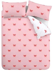 Set copripiumino e federa rosa per letto matrimoniale 200x200 cm Dotty Bows – Sassy B