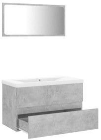 Set mobili da bagno grigio cemento in truciolato