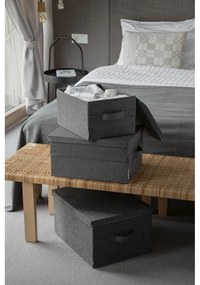 Scatola in tessuto grigio con coperchio 35x19x26 cm Soft Storage - Bigso Box of Sweden