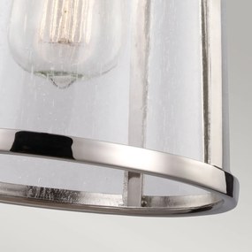 Sospensione Contemporanea Harrow Alluminio Nichel Lucido Vetro 1 Luce E27 D20Cm