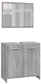 Set di mobili da bagno grigio sonoma in legno multistrato