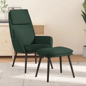 Poltrona Relax Con Poggiapiedi Verde Scuro İn Tessuto /