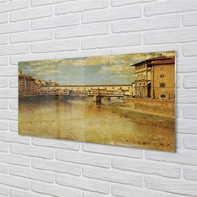 Quadro acrilico Italia Bridges River Buildings 100x50 cm