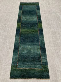 Loribaft Tappeto 280 x 80 Verde (Iran) Annodato A Mano
