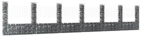 Gabbione A U Con 7 Pali İn Ferro 740x20x150 Cm /