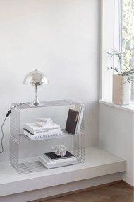 Libreria da parete color argento lucido in metallo 70x30 cm Wire – Mette Ditmer Denmark