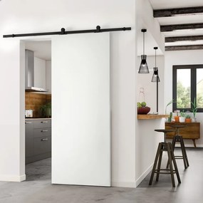 Porta scorrevole reversibile Oxford bianco in mdf bianco, L 93 x H 212 cm, con binario Retro