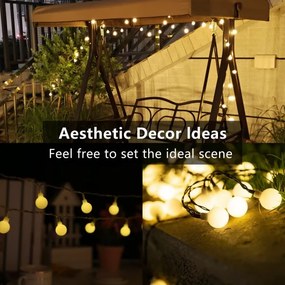 Brilagi - Catena luminosa solare decorativa a LED BUBBLE 200 LED / 8 modalità, 20 m, IP65, bianco caldo