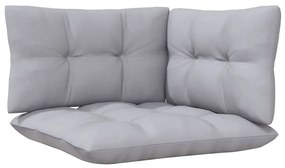 Set divani da giardino 6 pz con cuscini grigi massello di pino