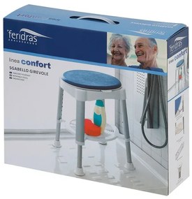 Sgabello doccia girevole altezza regolabile 41-58 cm portata max 150 kg