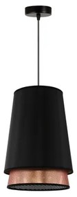 Duolla - Lampadario a sospensione con filo BELL SHINY 1xE27/15W/230V diametro 25 cm nero/rame