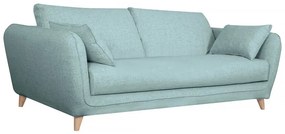 Divano letto scandinavo 3 posti in tessuto blu ghiaccio con materasso 10 cm CREEP