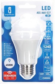Lampadina LED A60 E27 12W 230V 6500K con sensore movimento e crepuscolare - Aigo