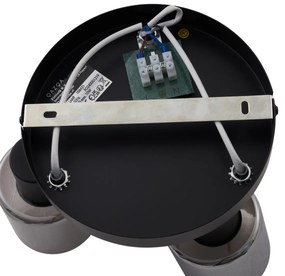 Plafoniera moderna nera con vetro fumé rotonda a 3 luci - Cilin