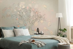 Carta da parati – Albero autunnale disegnato