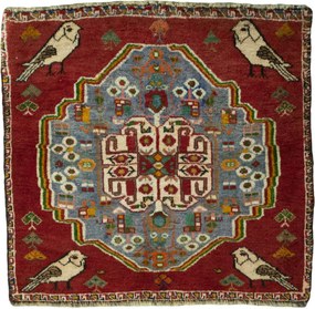Shiraz Tappeto 60 x 60 Rosso (Iran) Annodato A Mano