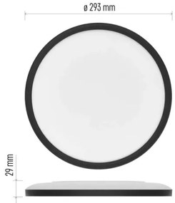 Plafoniera LED FLORI LED/18W/230V 4000K nero diametro 29 cm