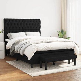 Giroletto A Molle Con Materasso Nero 140x190 Cm İn Tessuto /