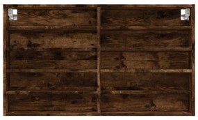 Armadietto vetrina rovere fumo 100x15x58 cm legno multistrato