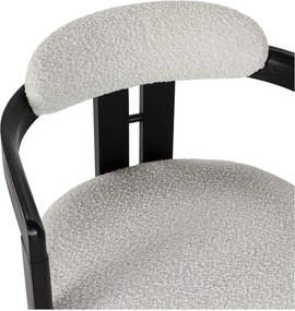 Set di sedie da pranzo bianca/nera in imbottito con braccioli 2 pz Eiden – MOME