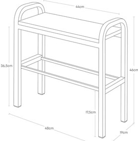 Scarpiera in metallo di colore nero-naturale Tower - YAMAZAKI