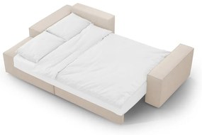 Divano letto in tessuto bouclé beige (angolo sinistro) Jodie - Micadoni Home