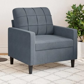Poltrona Grigio Scuro 60 Cm Velluto /