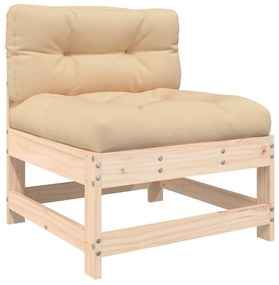 Set divani da giardino 10 pz con cuscini in legno massello