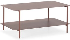 Tavolino da salotto color terracotta in metallo 58x90 cm Beatrix – MOME