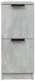 Credenze 2 pz grigio cemento 30x30x70 cm in legno multistrato