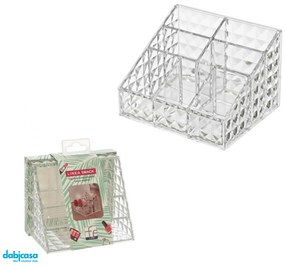 Organizer Porta Cosmetici "Smack"In Plastica Con 7 Scomparti Trasparente