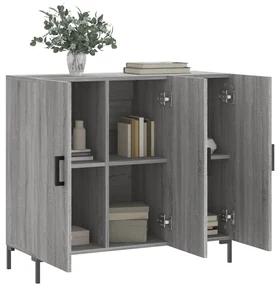 Credenza grigio sonoma 90x34x80 cm in legno multistrato