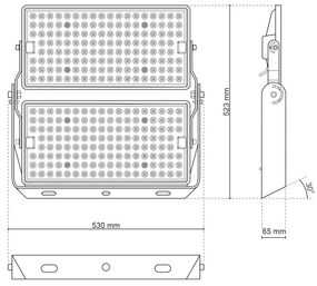 Faro Modulare LED 500W IP66 angolo 60°, 135lm/W, IK08 - LIFUD Driver Colore  Bianco Naturale 4.000K