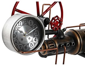 Orologio da Tavolo DKD Home Decor Argentato Dorato Ferro Rubinetto di arresto (40 x 20 x 26 cm) (2 Unità)