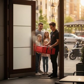 Borsa Termica Porta Pizze da Asporto 5 Cartoni Safemi Family 5 Rossa...