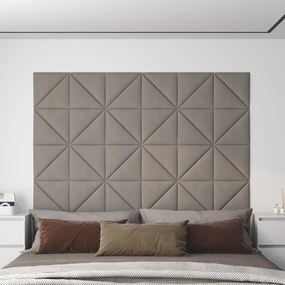 Pannelli Murali 12 Pz Grigio Chiaro 30x30 Cm İn Velluto 0,54 M² /
