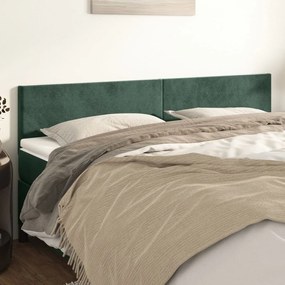 Testiera 2 Pz Verde Scuro 80x5x78/88 Cm İn Velluto /