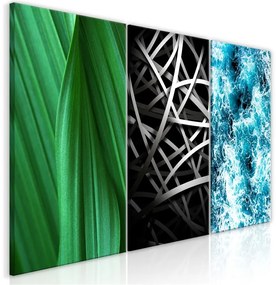 Quadro Structures in Nature (3 Parts)  Colore Grigio, Dimensioni e Misure 120x60