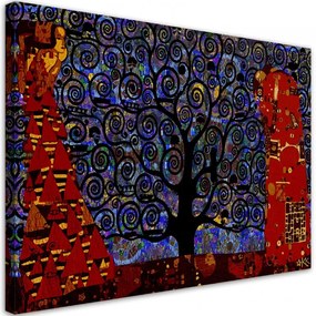 Quadro su tela, Blue Tree of Life Abstraction  Dimensioni 100x70