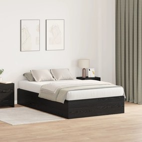 Struttura letto in stoccaggio nero rovere 120x200 cm
