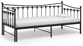 Telaio divano letto estraibile nero in metallo 90x200 cm